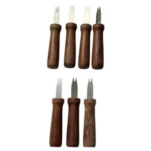 Vintage Appetizer Hors D’oeuvre Picks Forks Wooden Handles Lot Of 7 Taiwan